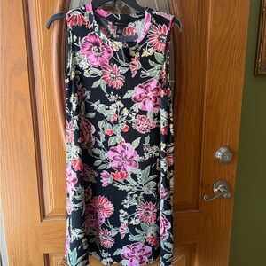 AB Studio Floral Mini Dress - Black and Pink